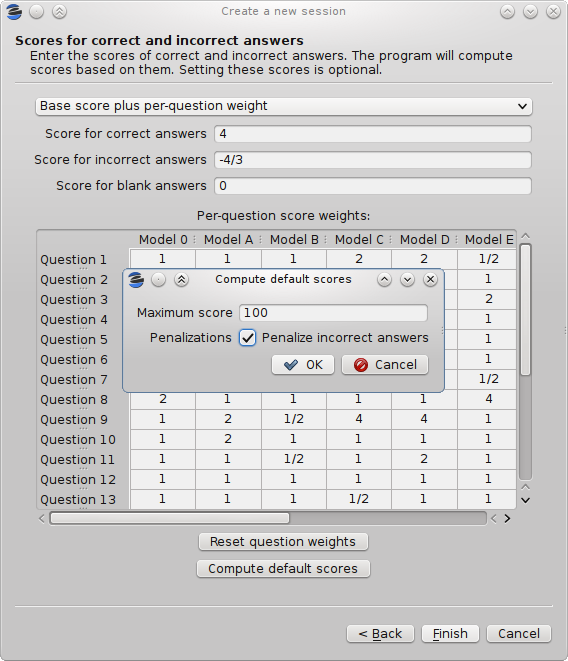Dialog for computing the base score from the desired maximum score