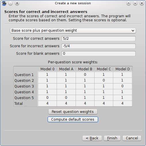 Set weight zero to void a question