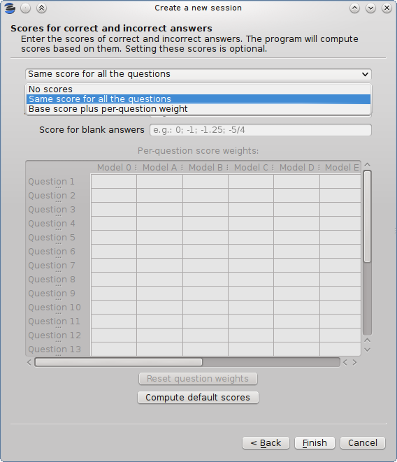 Choosing the scoring mode