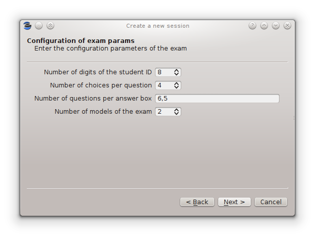 Entering configuration parameters